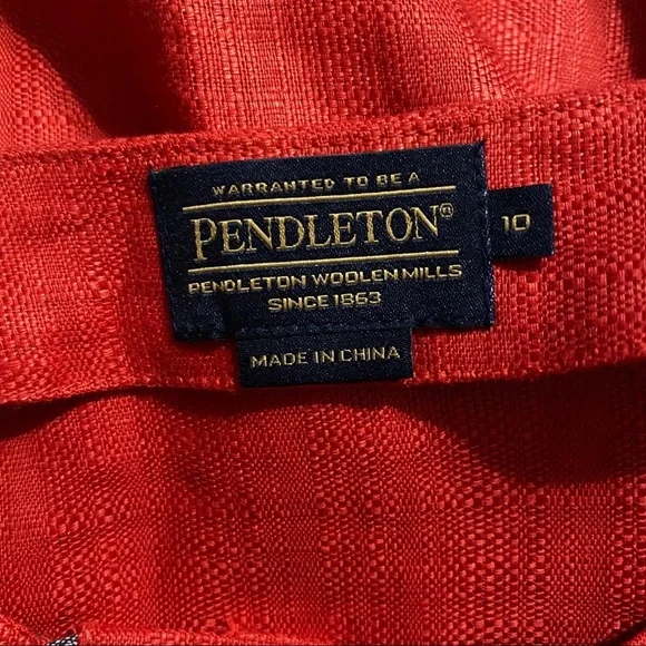 NWT Pendleton Red Linen Woven Lora Tunic Shirt - Picture 6 of 7